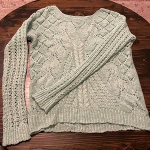 Mint crocheted sweater